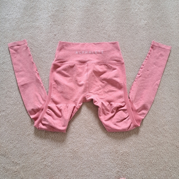 Alphalete Pink Leggings Women's Size Large Activewear Stretch Aero Leggings - Picture 1 of 12